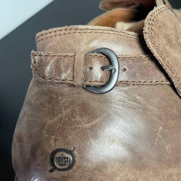Born Distressed Brown Leather Ankle Boots Size 8.5 / 40 M Boho Moto Western - Picture 8 of 15